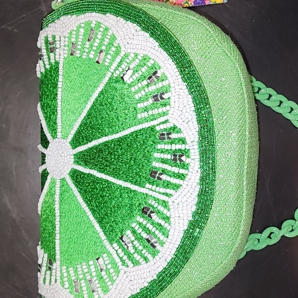 America & Beyond Lime Green Beaded Bag - Limited Addituon - Picture 6 of 7